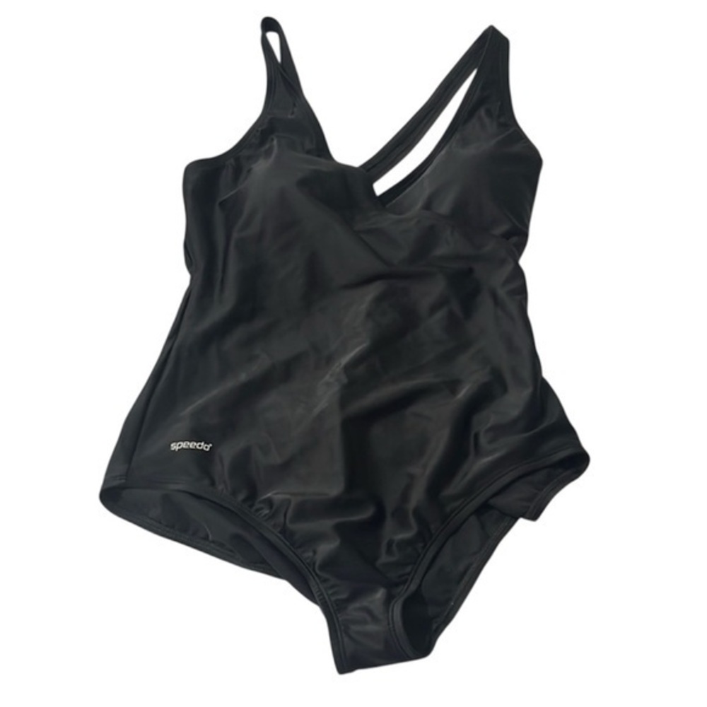 New Speedo Women’s Moderate Coverage Black Swimsuit Size 14 NWT